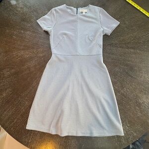 Michael Kors Black & White Short Sleeve Textured A-Line Dress